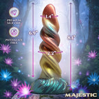 XR Brands® Celina Fairy Dildo – Fantasy Silicone with Spiral Ridge & Suction Cup | 8.1’’ Multicolor