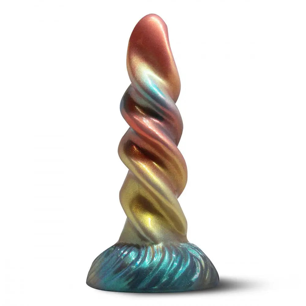 XR Brands® Celina Fairy Dildo – Fantasy Silicone with Spiral Ridge & Suction Cup | 8.1’’ Multicolor
