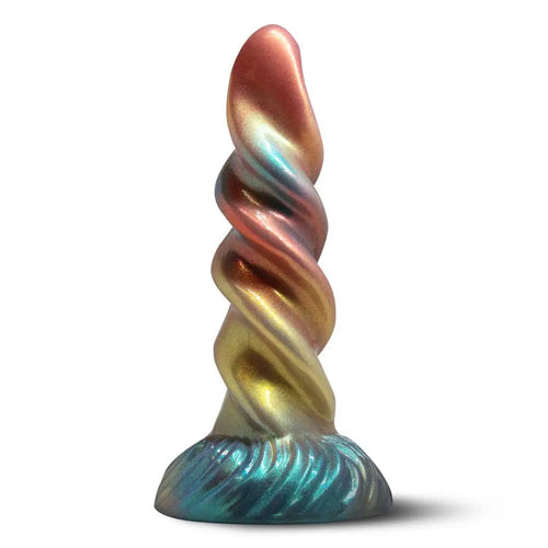 XR Brands® Celina Fairy Dildo – Fantasy Silicone with Spiral Ridge & Suction Cup | 8.1’’ Multicolor