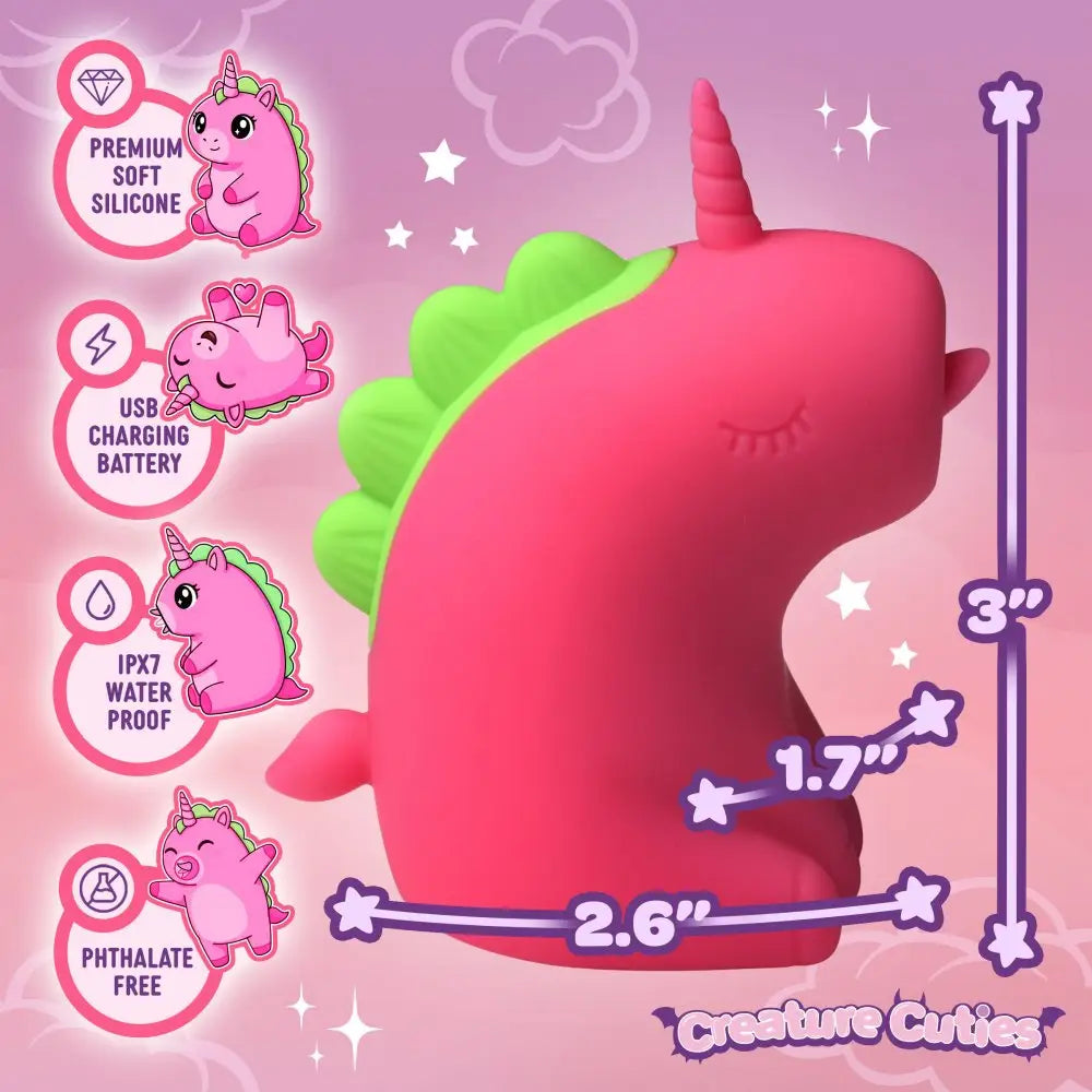 XR Brands® Creature Cuties Flickyhorn Clitoral Flicking Stimulator Hot Pink