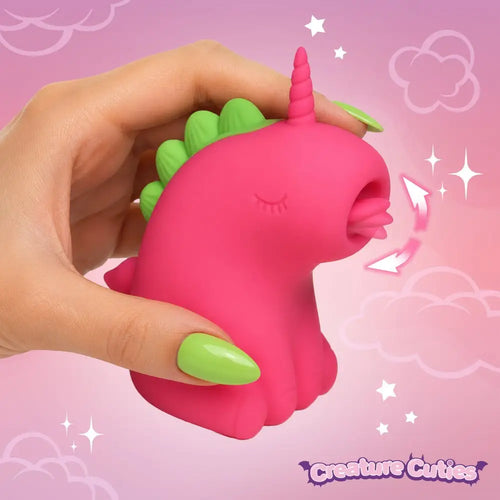 XR Brands® Creature Cuties Flickyhorn Clitoral Flicking Stimulator Hot Pink