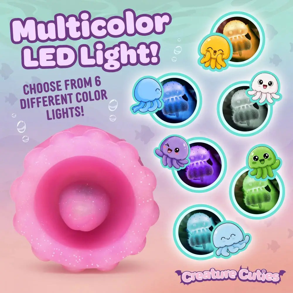 XR Brands® Creature Cuties Glow Jelly Licking & Vibrating Clitoral Stimulator Hot Pink