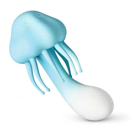 XR Brands® Creature Cuties Jellyvibe Double-Ended Vibrator – Dual Motors IPX7 Body-Safe Silicone Sky Blue