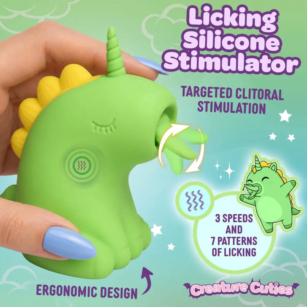 XR Brands® Creature Cuties Lickyhorn Clitoral Licking Stimulator Green