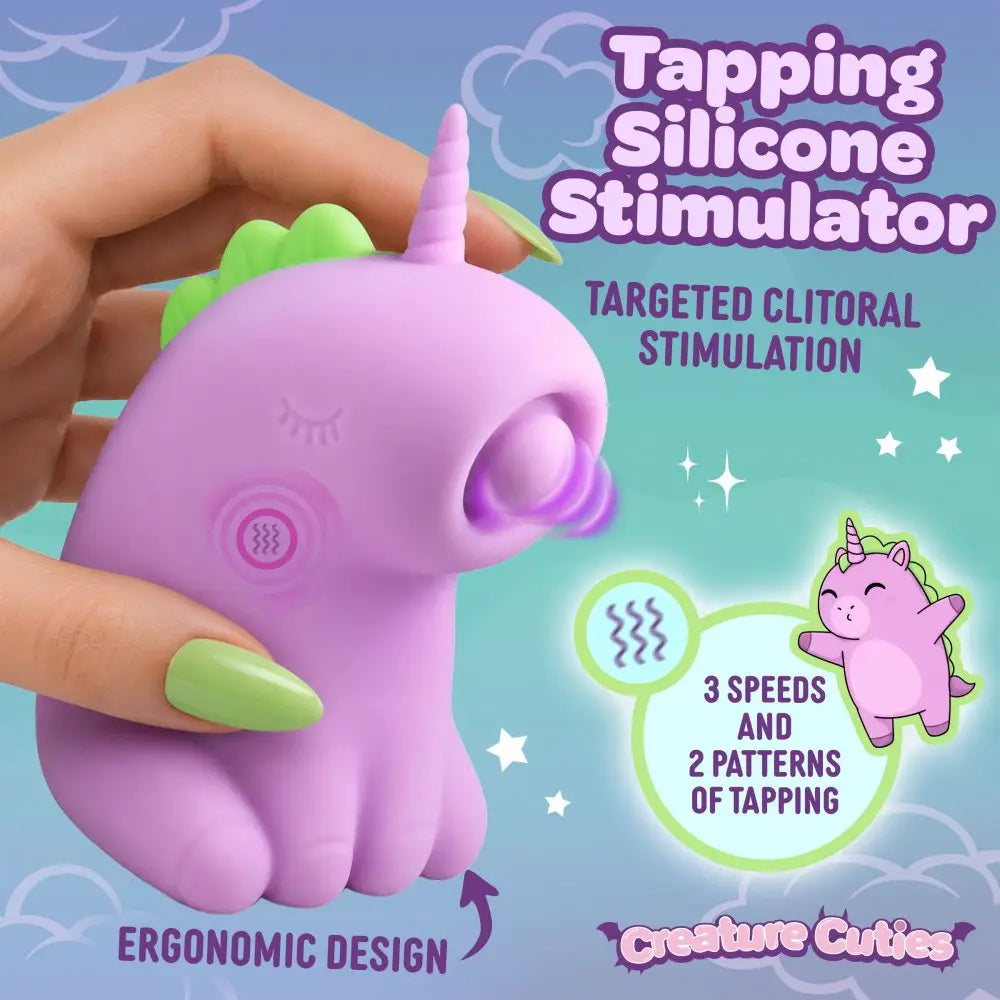 XR Brands® Creature Cuties Tappyhorn Clitoral Tapping Stimulator Lilac