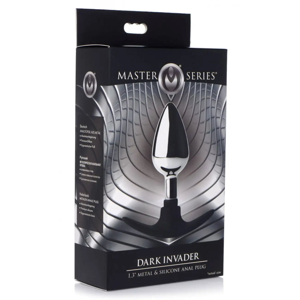 Master Series® Dark Invader Metal and Silicone Anal Plug - Butt
