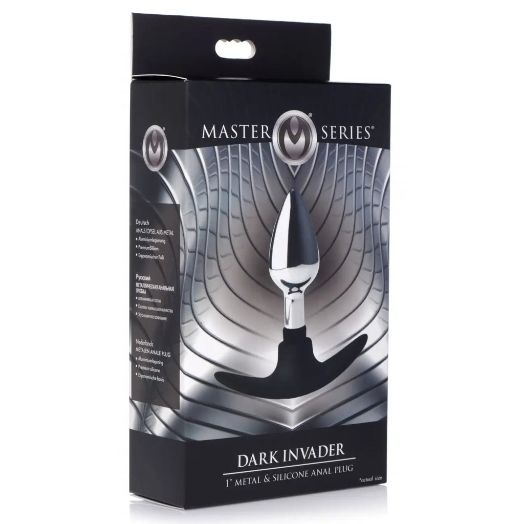 Master Series® Dark Invader Metal and Silicone Anal Plug - Butt