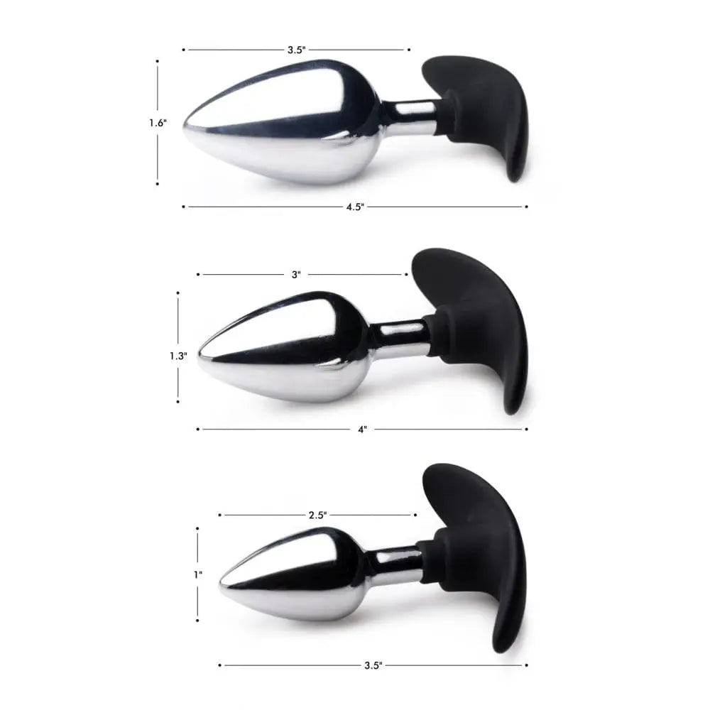 Master Series® Dark Invader Metal and Silicone Anal Plug - Rolik®