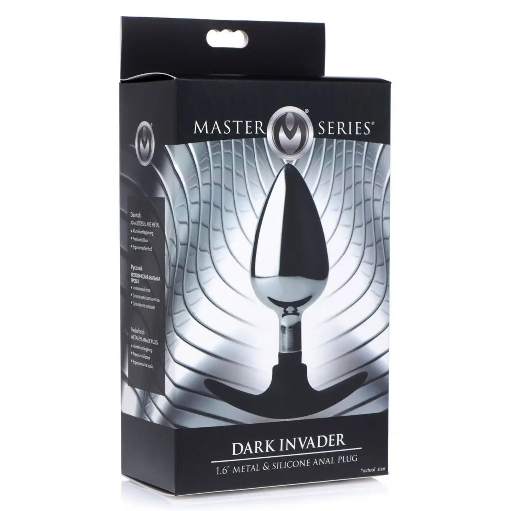 Master Series® Dark Invader Metal and Silicone Anal Plug - Butt
