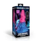 XR Brands® Deluxe Lord Kraken Vibrating Glow-in-the-Dark Silicone Dildo - Rolik®