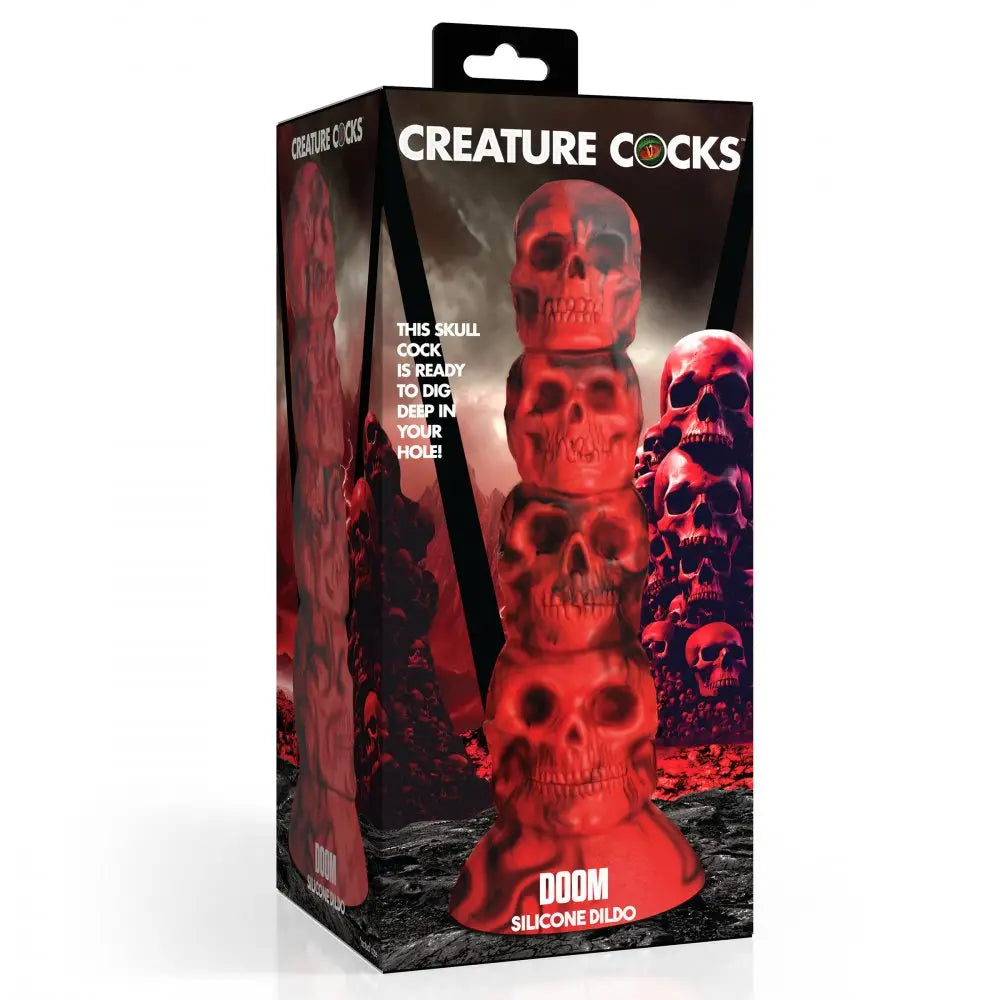 Doom Silicone Dildo - Red
