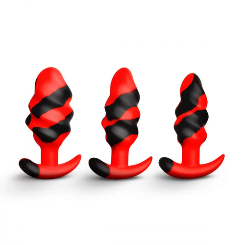 XR Brands® Dragon Trainer Silicone Butt Plug Training Set | 3 Progressive Sizes | Fantasy Multicolor