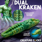 XR Brands® Dual Kraken Silicone Double Dildo – Double-Ended Fantasy Toy Green