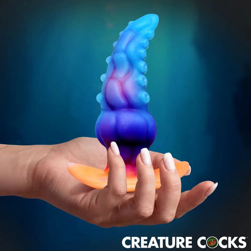 XR Brands® Glowtopus Glow-in-the-Dark Tentacle Anal Plug | Body-Safe Silicone Multicolor