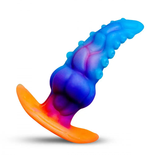 XR Brands® Glowtopus Glow-in-the-Dark Tentacle Anal Plug | Body-Safe Silicone Multicolor