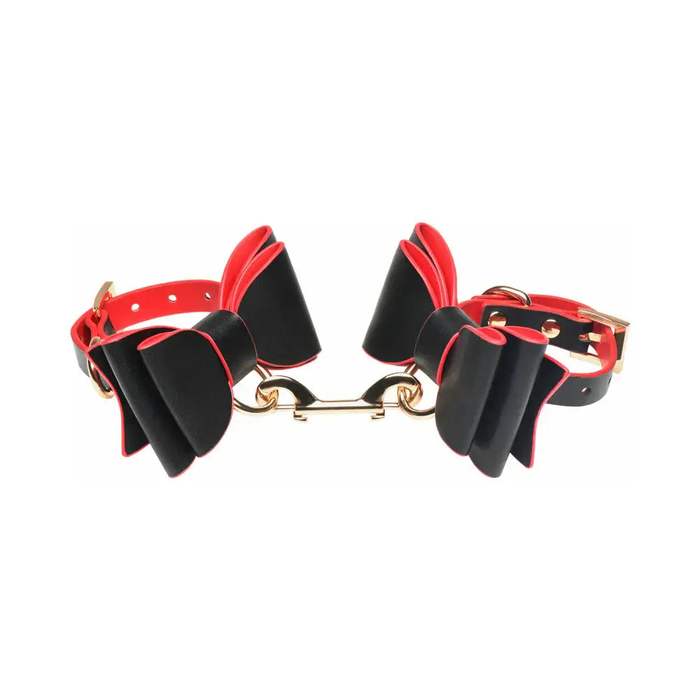 XR Brands® Gothic Bondage Set – Vegan Leather Collar Cuffs & Chain Leash Multicolor
