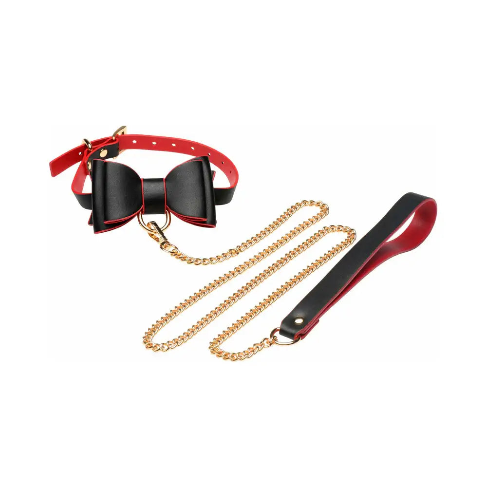 XR Brands® Gothic Bondage Set – Vegan Leather Collar Cuffs & Chain Leash Multicolor