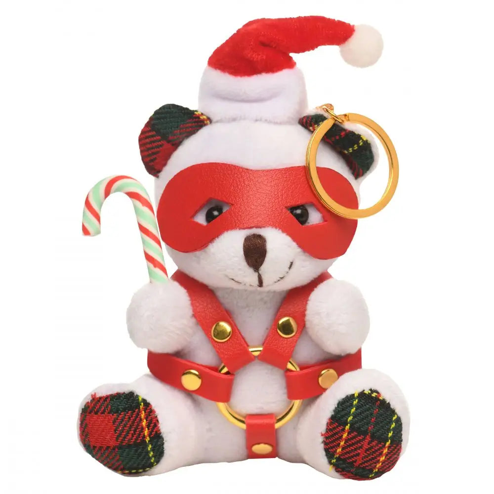 XR Brands® Holiday Bondage Bear Keychain White