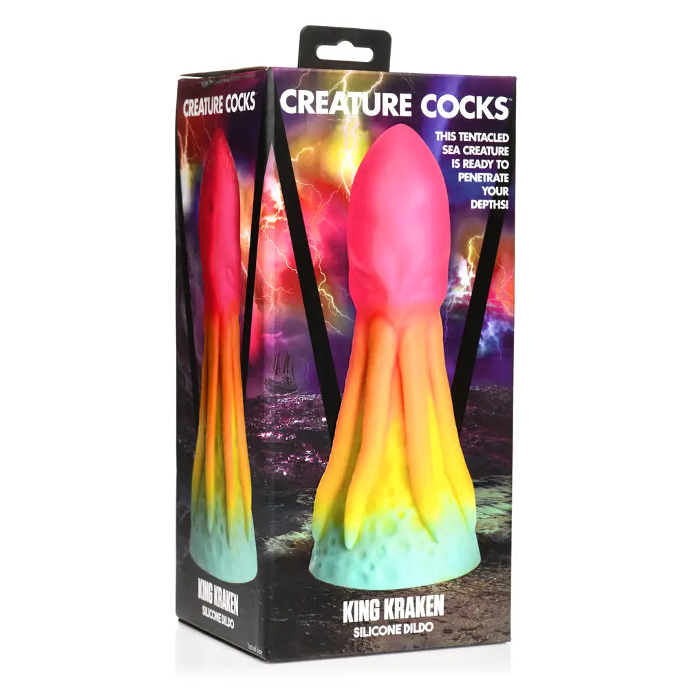 King Kraken Silicone Dildo - Rainbow