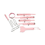 XR Brands® Kitty Bondage Set - Vegan Leather Restraints with Collar Cuffs & Paddle Pink