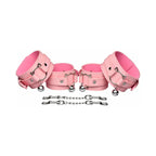 XR Brands® Kitty Bondage Set - Vegan Leather Restraints with Collar Cuffs & Paddle Pink