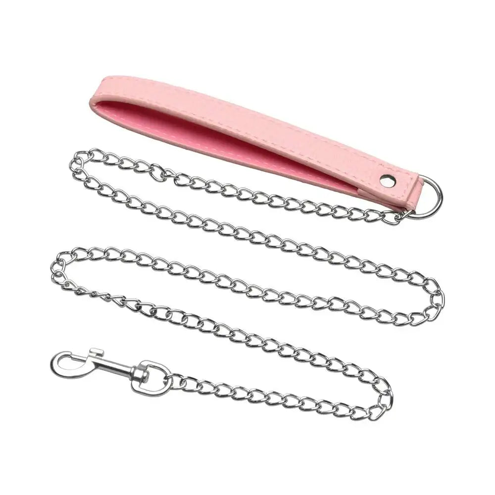 XR Brands® Kitty Bondage Set - Vegan Leather Restraints with Collar Cuffs & Paddle Pink