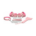 XR Brands® Kitty Bondage Set - Vegan Leather Restraints with Collar Cuffs & Paddle Pink