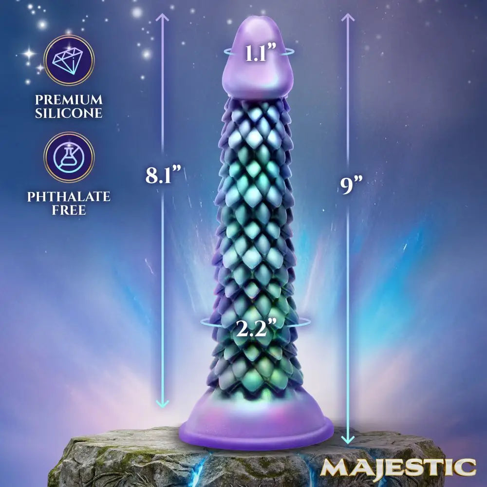 XR Brands® Majestic Eryndor Dragon Silicone Dildo – 8.1’’ Fantasy by Creature Cocks Multicolor