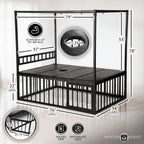 XR Brands® Master Series Bondage Bed with Cage – Heavy-Duty BDSM Furniture