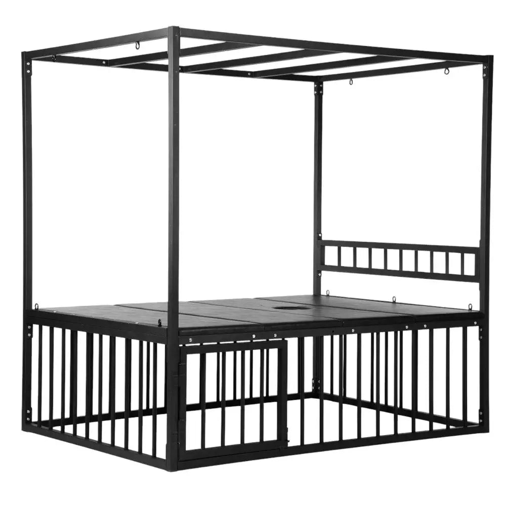 XR Brands® Master Series Bondage Bed with Cage – Heavy-Duty BDSM Furniture