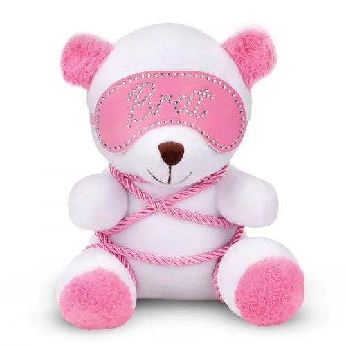 XR Brands® Master Series Brat Bondage Bear – BDSM Plush Teddy with Shibari Rope & Bedazzled Blindfold