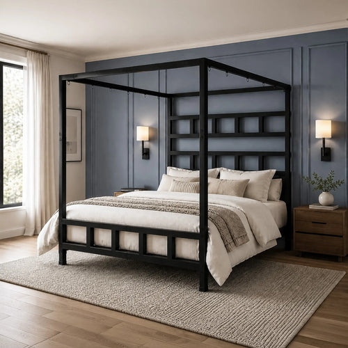 XR Brands® Master Series King-Size Dungeon Bed with Suspension Canopy