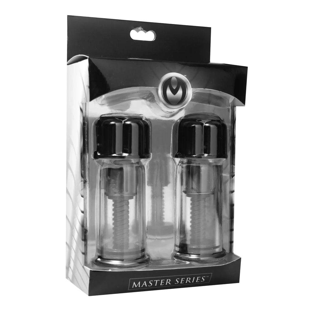 XR Brands® Master Series Maxxx Powerful Nipple Suckers Black