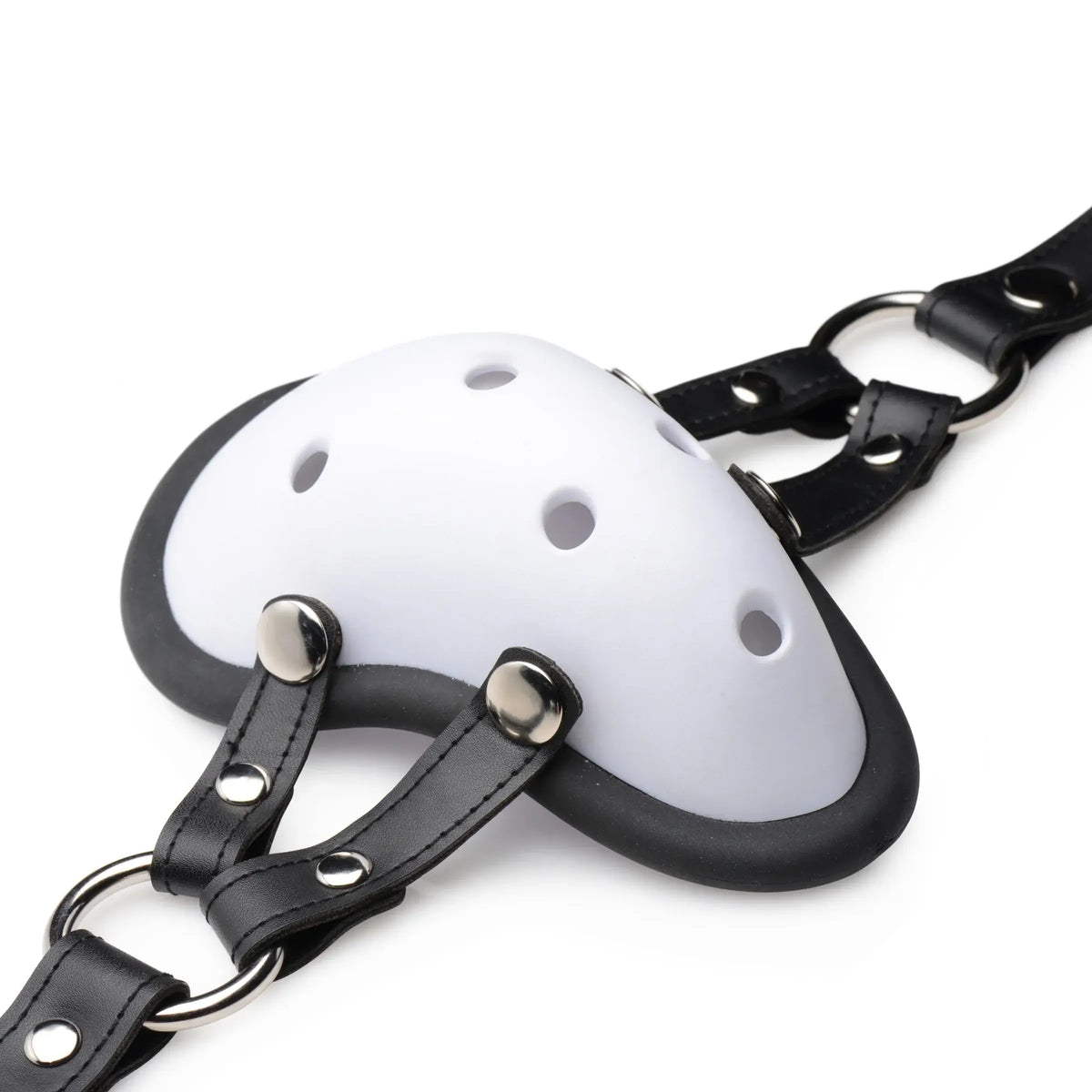 XR Brands® Master Series Musk Athletic Cup Muzzle – Scent Play BDSM Mask White