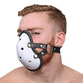 XR Brands® Master Series Musk Athletic Cup Muzzle – Scent Play BDSM Mask White
