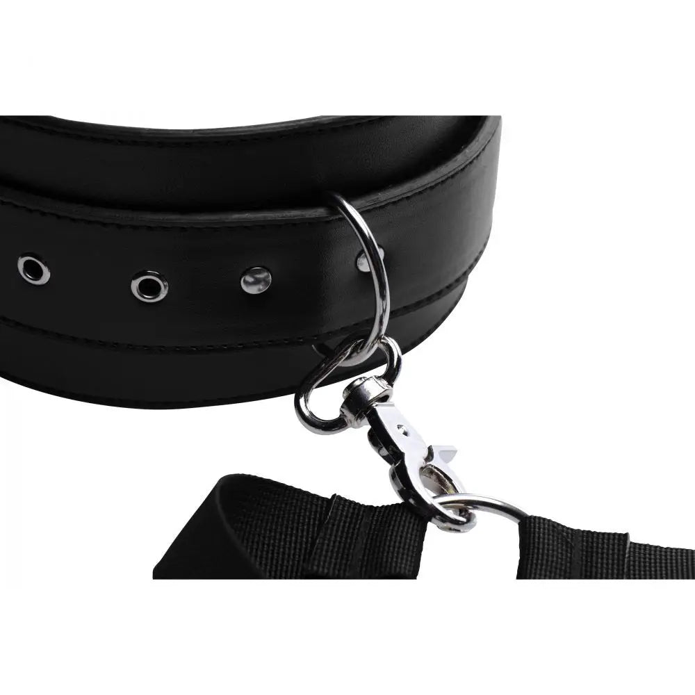 Master Series® Acquire Easy Access Thigh Harness With Wrist Cuffs - Black - Restraints