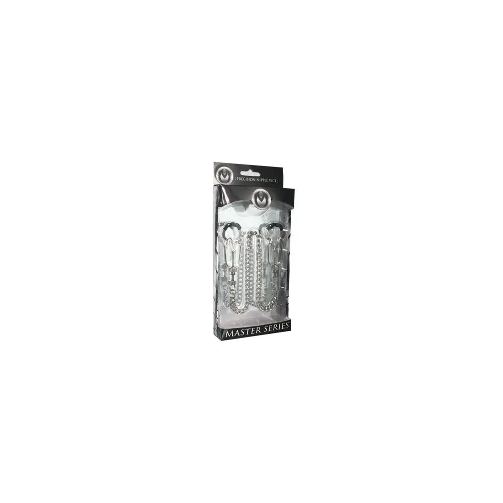 XR Brands® Master Series® Bauhaus Precision Nipple Vice - Silver - Clamps