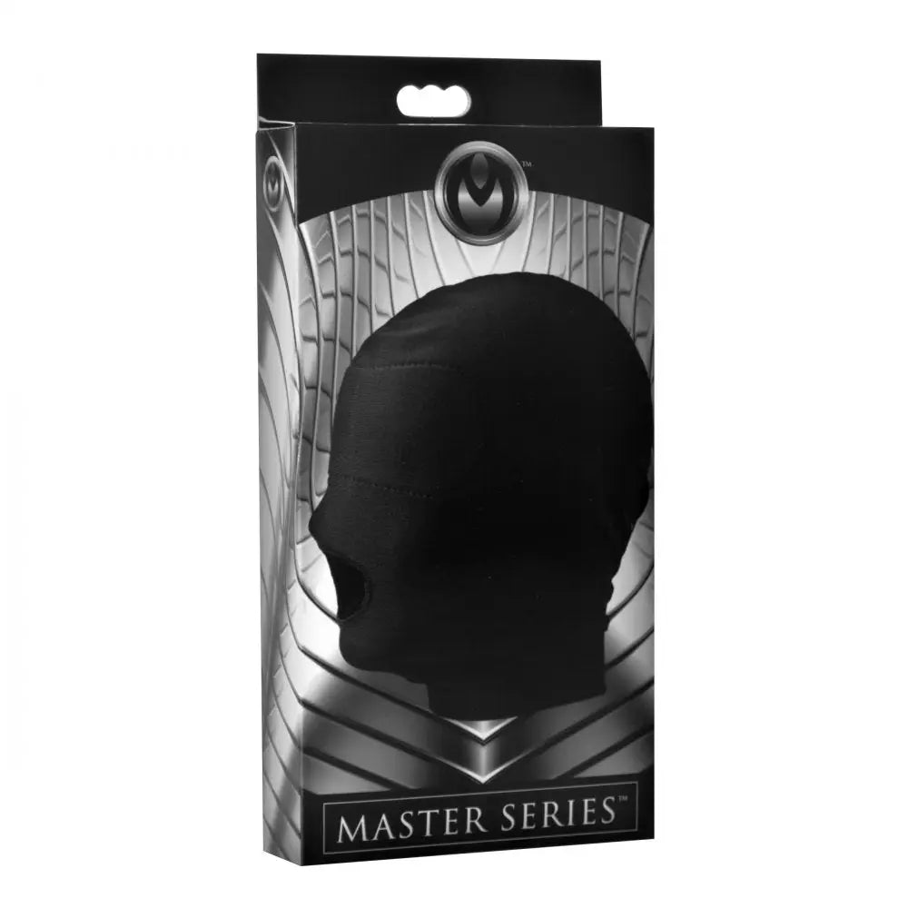 Master Series® Disguise Open Mouth Hood with Padded Blindfold - Black