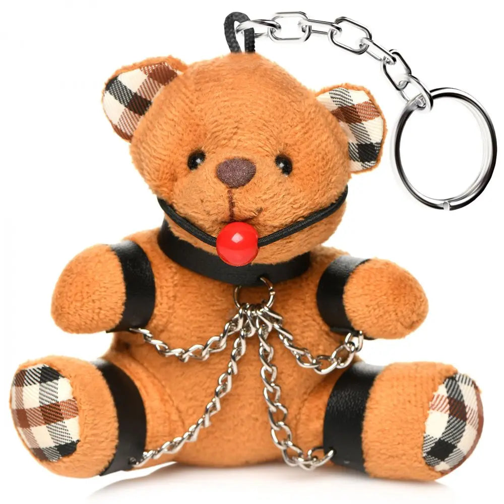 Master Series® Gagged Teddy Bear Keychain - Brown - Plush