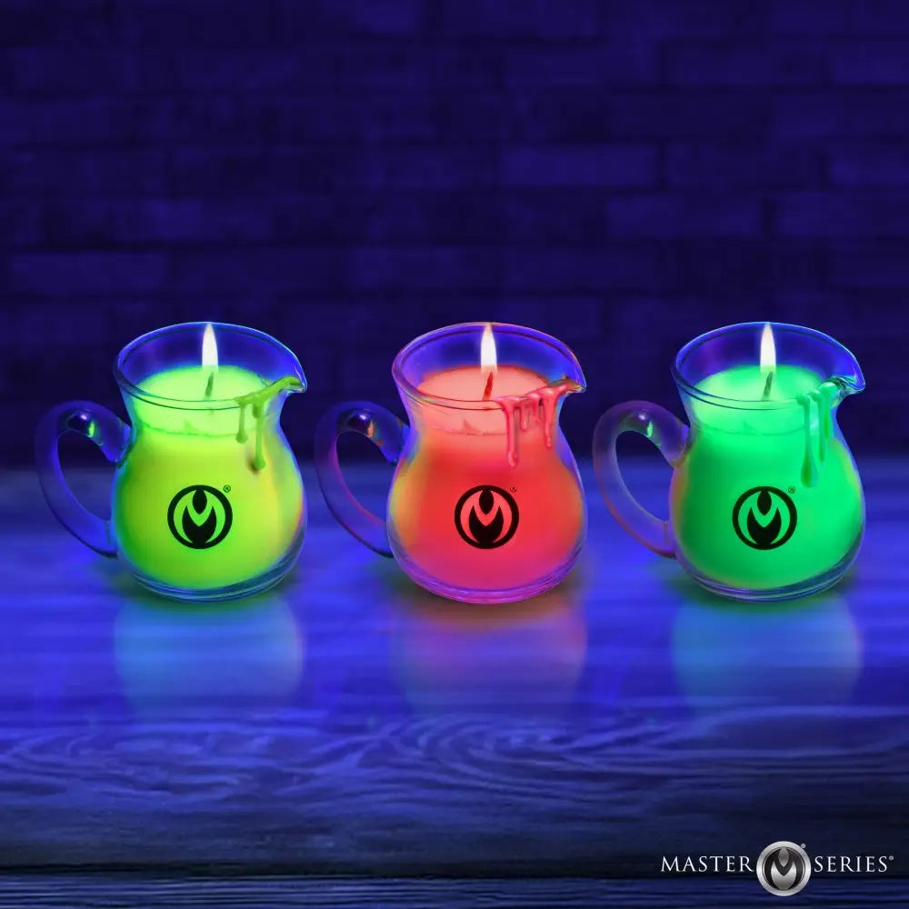 Master Series® Glow Pour Blacklight Wax Play Pitchers Set of 3 Candle