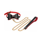 XR Brands® Gothic Bondage Set – Vegan Leather Collar Cuffs & Chain Leash Multicolor