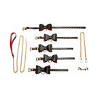 XR Brands® Gothic Bondage Set – Vegan Leather Collar Cuffs & Chain Leash Multicolor
