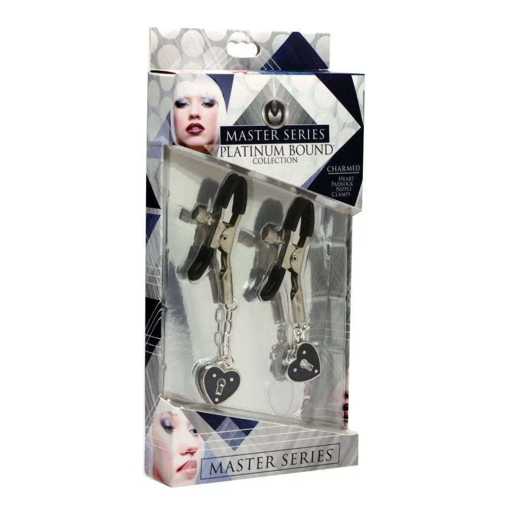 Master Series® Heart Padlock Nipple Clamps