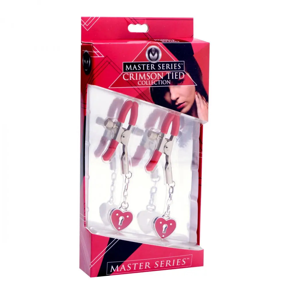 Master Series® Heart Padlock Nipple Clamps