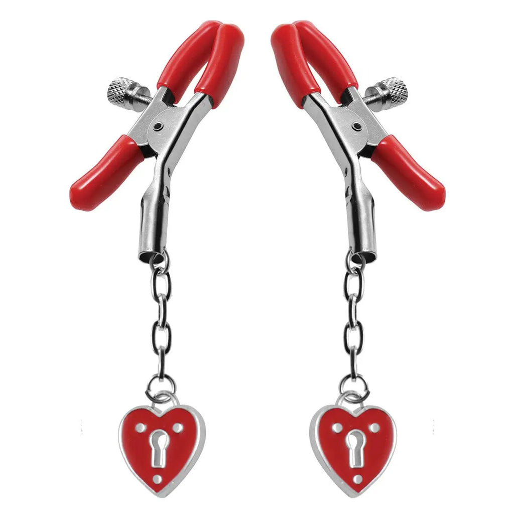 Master Series® Heart Padlock Nipple Clamps - Rolik®