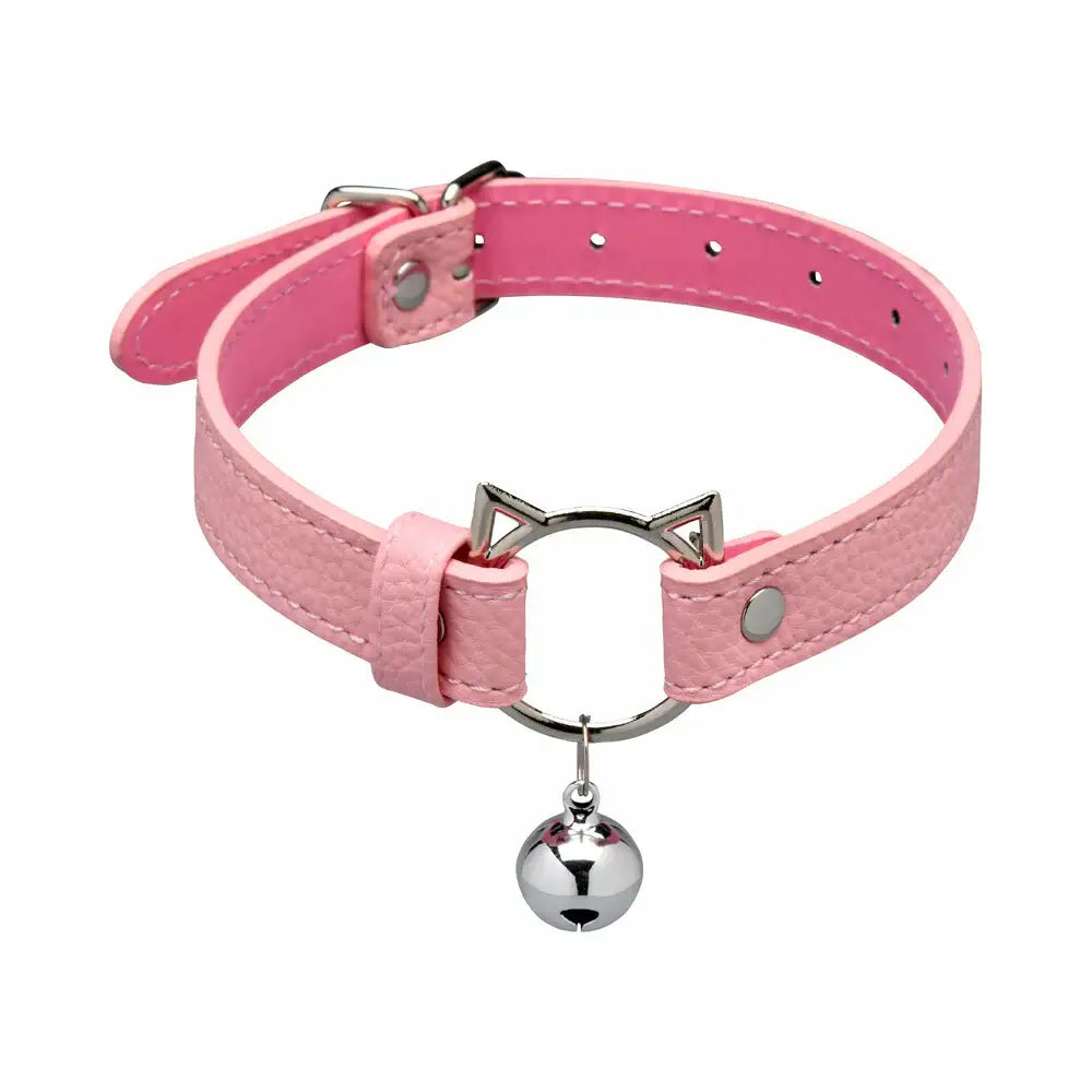 XR Brands® Kitty Bondage Set - Vegan Leather Restraints with Collar Cuffs & Paddle Pink