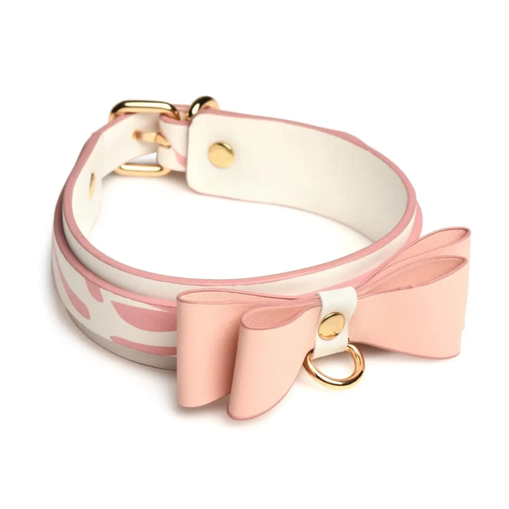 XR Brands® Master Series® Pink Tiger Kitty Bondage Set - 7-Piece Vegan Leather Kit Multicolor