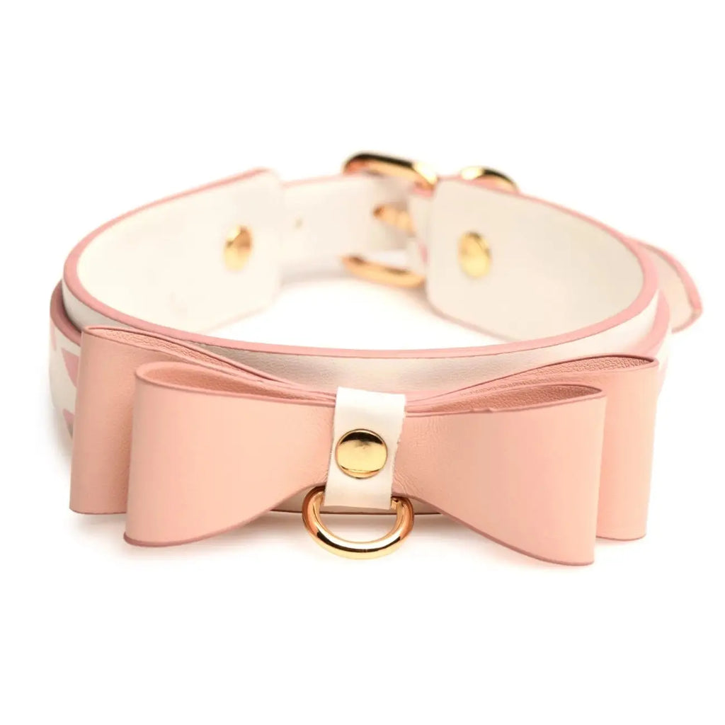 XR Brands® Master Series® Pink Tiger Kitty Bondage Set - 7-Piece Vegan Leather Kit Multicolor