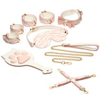XR Brands® Master Series® Pink Tiger Kitty Bondage Set - 7-Piece Vegan Leather Kit Multicolor
