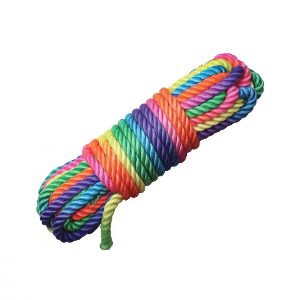 XR Brands® Master Series® Rainbow Nylon Bondage Rope 32 feet - Rolik®